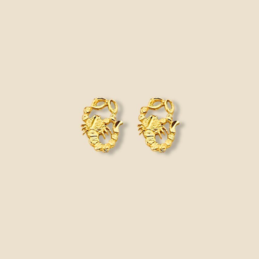 14K Solid Gold Scorpion Push Back Stud Earrings | Earrings By Tehrani Jewelry
